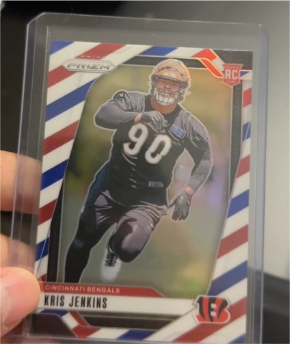2024 Panini Prizm #364 Kris Jenkins Red White and Blue Cincinnati Bengals Rookie — front