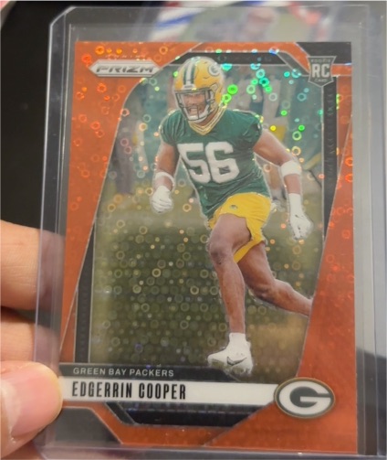 2024 Panini Prizm #331 Edgerrin Cooper Orange Disco Prizm RC — front