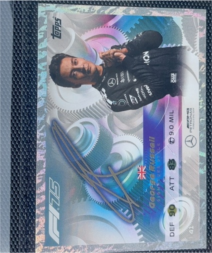 2025 Topps F1 Turbo Attax Pink Parallel #41 George Russell Signature Style — front