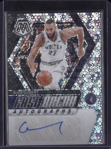 2023-24 Panini Mosaic Fast Break Autographs #FB-RUD Rudy Gobert — front