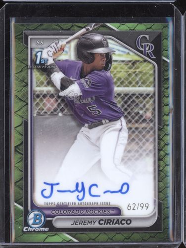 2024 Bowman Chrome Prospect Autographs #CPA-JC Jeremy Ciriaco — front