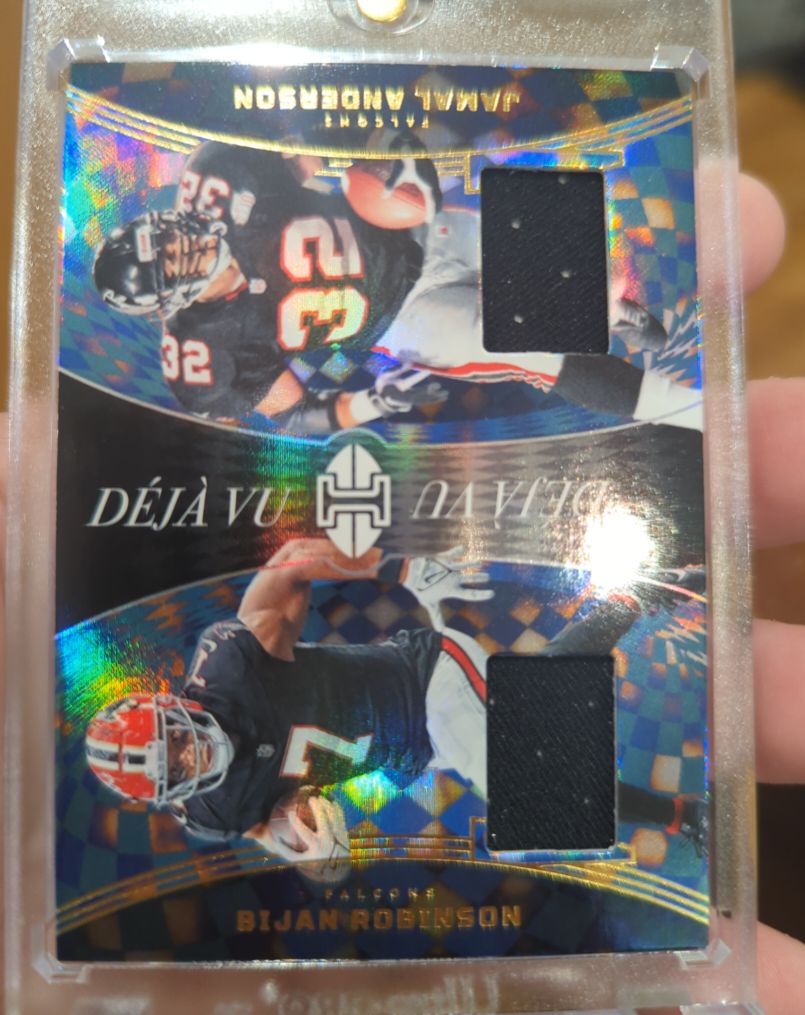 2024 Panini Illusions Deja Vu Dual Relic Bijan Robinson/Jamal Anderson — front
