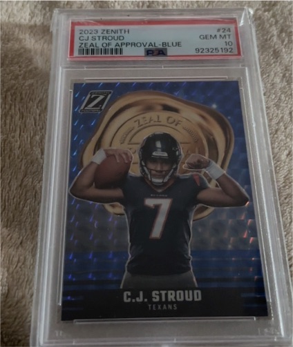 2023 Panini Zenith #24 C.J. Stroud Zeal of Approval Blue — front
