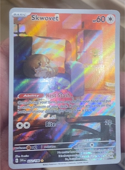 2023 Pokémon Scarlet & Violet Base Set #222/198 Skwovet Illustration Rare — front