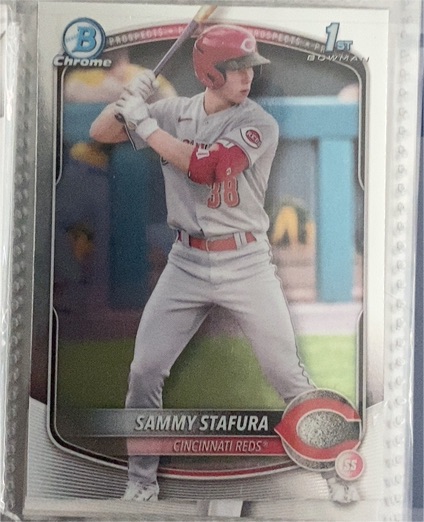 2025 Bowman Chrome #BCP-100 Sammy Stafura — front