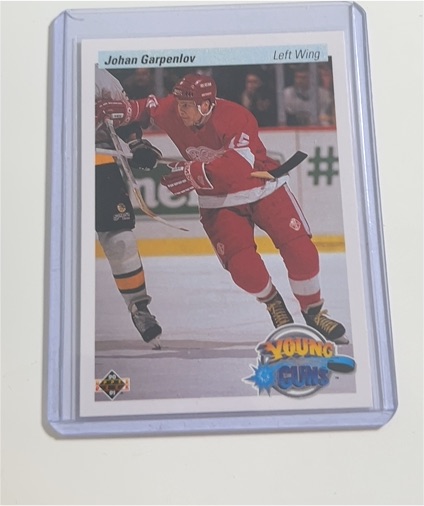 1990-91 Upper Deck #523 Johan Garpenlov Young Guns Rookie Card — front