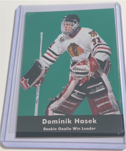 1991-92 Parkhurst #449 Dominik Hasek Rookie Goalie Win Leader — front
