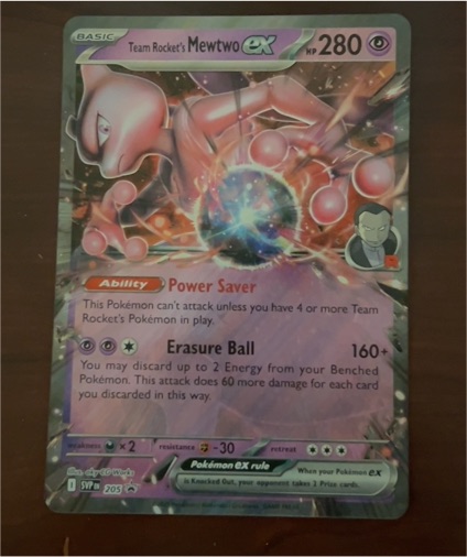 2025 Pokémon SV Black Star Promo #205 Team Rocket's Mewtwo ex — front