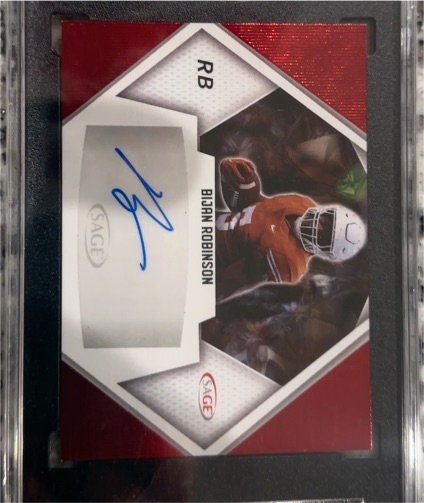 2023 Sage Low Series Football Bijan Robinson Red Prizm Auto #A-BR RC — front