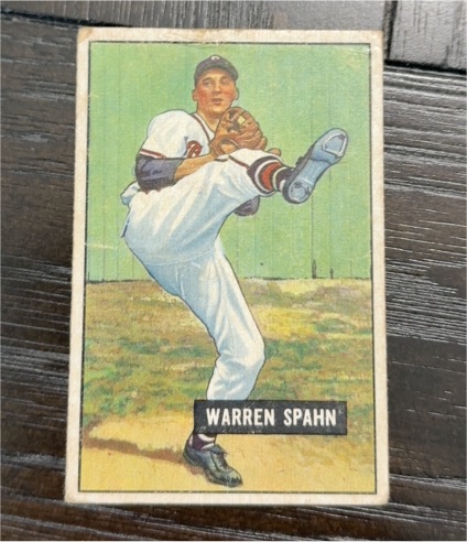 1951 Bowman #134 Warren Spahn — front