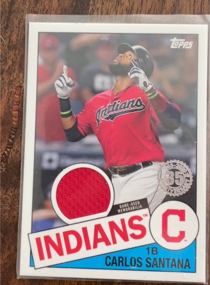 2020 Topps 1985 Topps Relics #85TR-CSO Carlos Santana — front