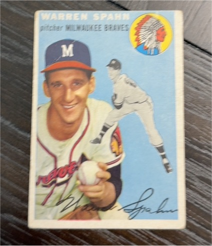 1954 Topps #20 Warren Spahn Milwaukee Braves — front