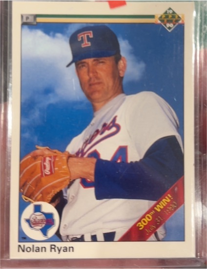 1990 Upper Deck #734b Nolan Ryan 300th Win Banner — front
