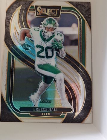2024 Panini Select #111 Breece Hall Premier Level Silver Prizm Die-Cut — front