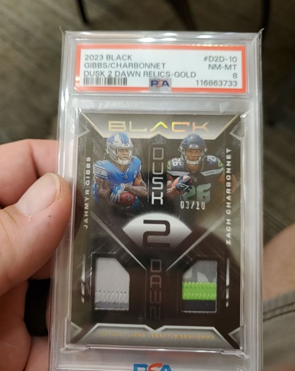 2023 Panini Black Dusk 2 Dawn #D2D-10 Jahmyr Gibbs / Zach Charbonnet — front