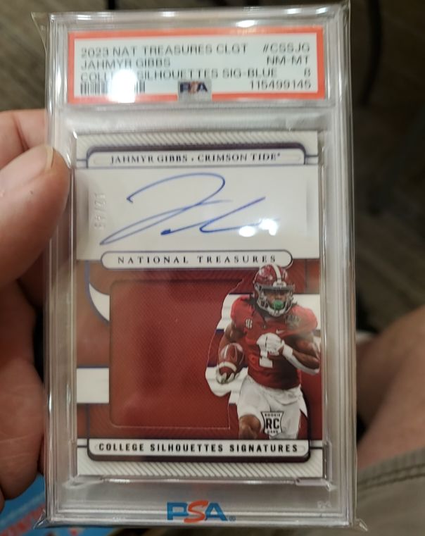 2023 Panini National Treasures College Silhouettes Signatures #C565JG Jahmyr Gibbs — front