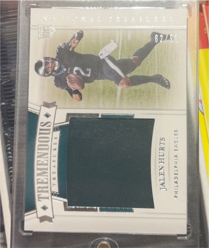 2020 Panini National Treasures Tremendous Treasures #TTR-JAH Jalen Hurts — front