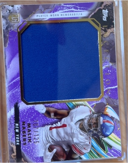 2024 Topps Inception Malik Nabers Rookie Jumbo Relics Purple Patch /125 — front
