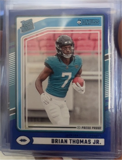 2024 Donruss #313 Brian Thomas Jr. Press Proof Blue — front