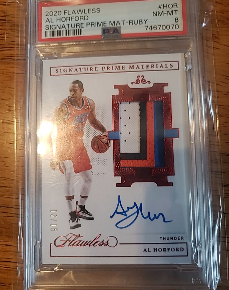 2020 Panini Flawless #HOR Al Horford Signature Prime Materials Ruby — front