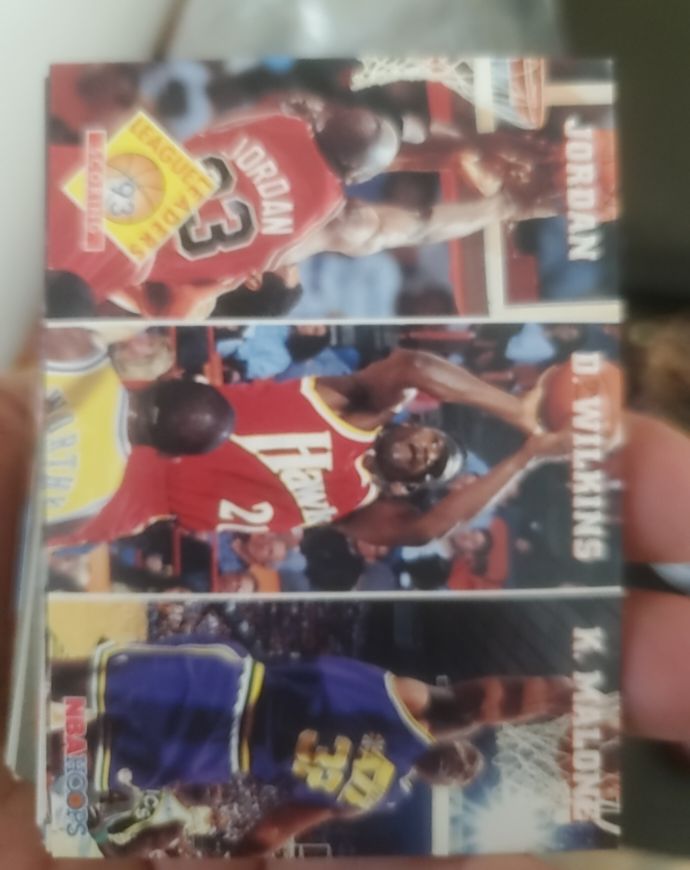 1993-94 Hoops #283 Scoring (Michael Jordan / Dominique Wilkins / Karl Malone) — front