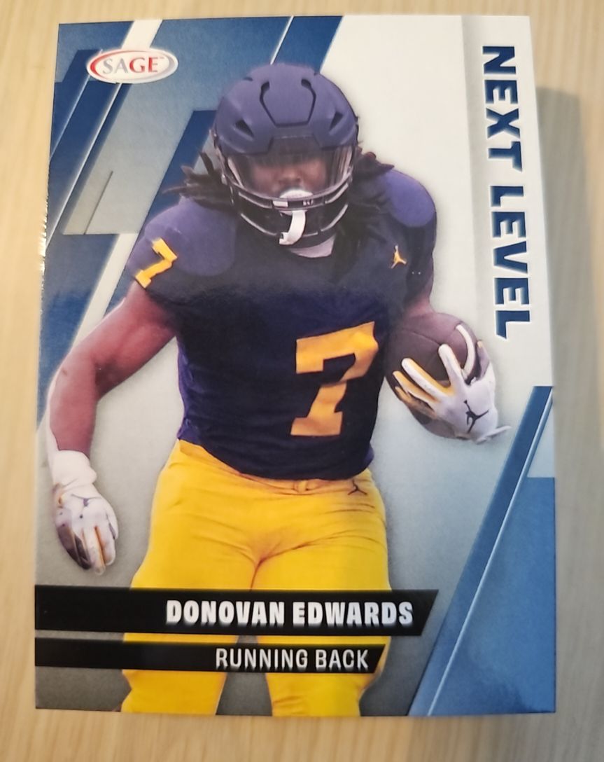 2025 Sage High Series #103 Donovan Edwards Michigan Next Level — front