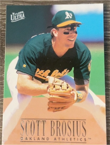 1996 Fleer Ultra #111 Scott Brosius Oakland Athletics — front