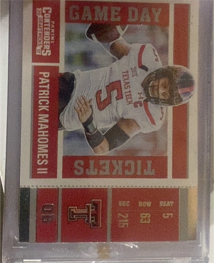 2017 Panini Contenders Draft Picks #15 Patrick Mahomes II Game Day Tickets Rookie Card — front