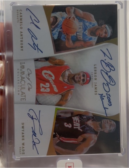 2009 Panini Immaculate Collection #3 Carmelo Anthony/LeBron James/Dwyane Wade — front