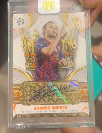 2024-25 Topps Reverence Andres Iniesta Crowned Legend Jewel Auto — front