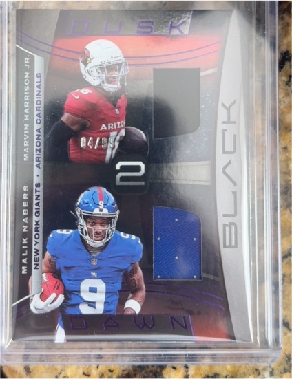 2024 Panini Black Dusk 2 Dawn #D2D-MHJMN Malik Nabers, Marvin Harrison Jr. — front