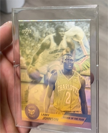 1992 Upper Deck #AW5 Larry Johnson Rookie of the Year — front