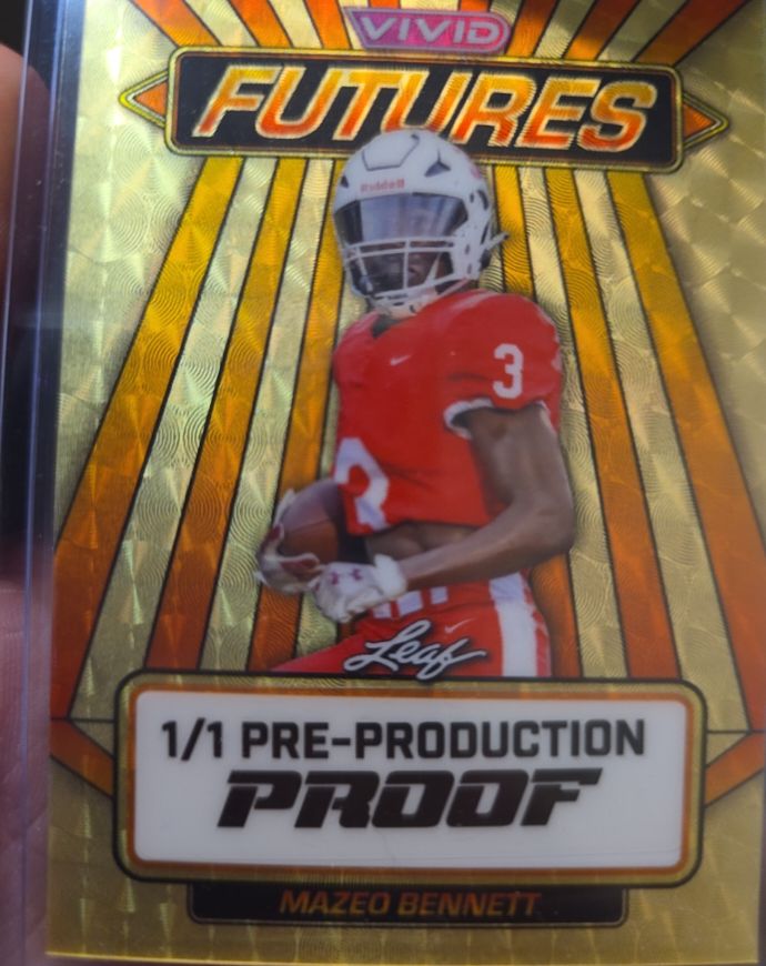 2024 Leaf Football 1/1 Pre-Production Proof Mazeo Bennett — front