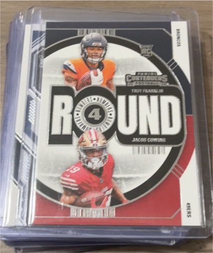 2024 Panini Contenders Round Numbers #4 Troy Franklin/Jacob Cowing — front