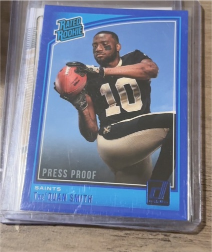 2018 Donruss Rated Rookie Press Proof Blue #325 Tre'Quan Smith — front