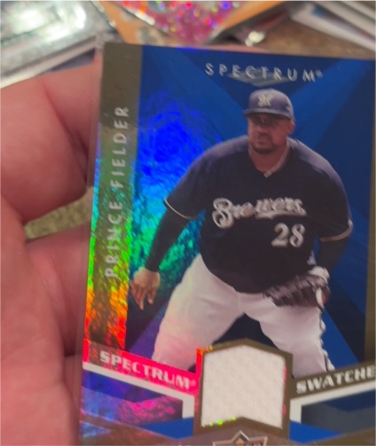 2009 Upper Deck Spectrum Spectrum Swatches Blue Prince Fielder #SS-PF — front