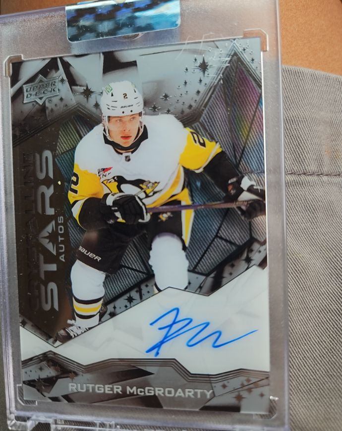 2024-25 Upper Deck Clear Cut Rutger McGroarty Crystalline Stars Auto — front