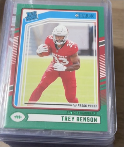 2024 Donruss #326 Trey Benson Press Proof Green — front