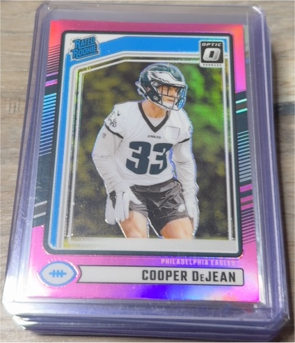 2024 Panini Donruss Optic #305 Cooper DeJean Rated Rookie Pink Prizm Preview — front
