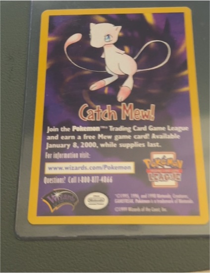 1999 Pokémon Catch Mew! Promo Insert Card — front
