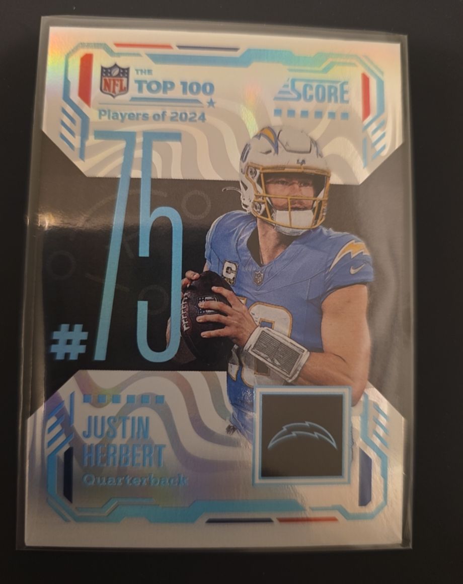 2025 Panini Score Top 100 #15 Justin Herbert — front