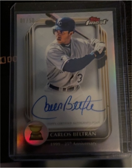 2025 Topps Finest Rookie Cup Auto 17/50 Carlos Beltrán — front