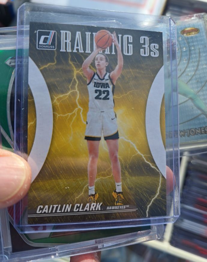 2024 Panini Donruss Caitlin Clark Collection #R1 Raining 3s Caitlin Clark — front