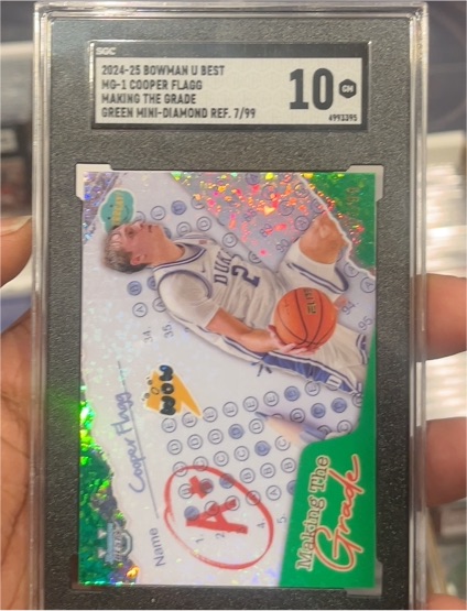 2024-25 Bowman U Best #MG-1 Cooper Flagg Making The Grade Green Mini-Diamond — front