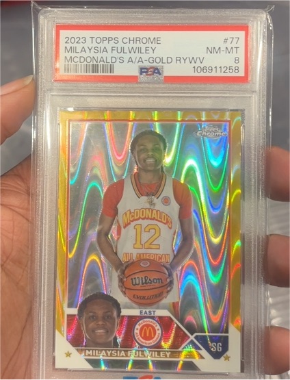 2023 Topps Chrome #77 Milaysia Fulwiley McDonald's A/A-Gold Raywave — front