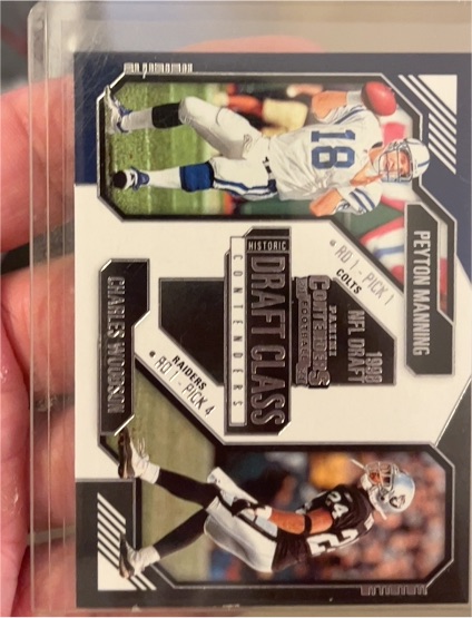 2024 Panini Contenders #17 Peyton Manning & Charles Woodson Historic Draft Class — front