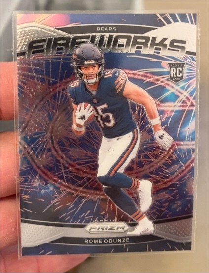 2024 Panini Prizm Fireworks #19 Rome Odunze — front