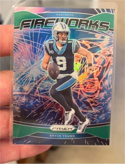 2024 Panini Prizm #14 Bryce Young Fireworks Green Prizm — front