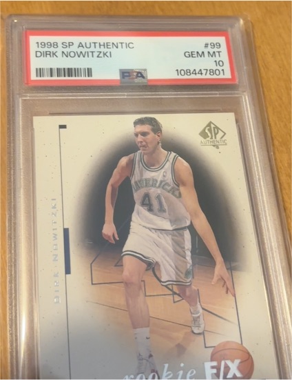 1998 SP Authentic #99 Dirk Nowitzki Rookie Card — front