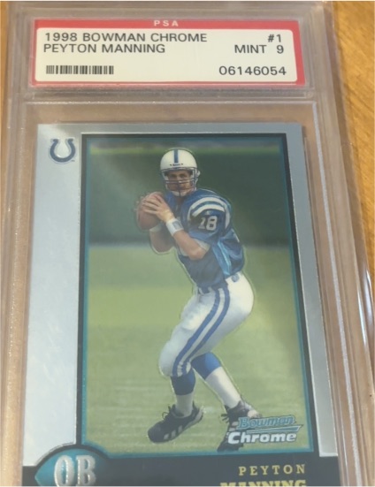 1998 Bowman Chrome #1 Peyton Manning — front